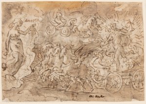 Pagina uit een schetsboek; Apollo en Aurora