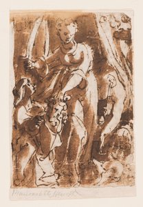 Recto: Judith met het hoofd van Holofernes; Verso: Pietà door Jan van der Straet, called Stradanus