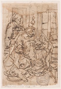 De Heilige Familie en St. Johannes de Doper door Jan van der Straet, called Stradanus