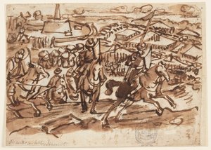 De terugtocht van de Turken na het beleg van Wenen in 1529 door Jan van der Straet, called Stradanus