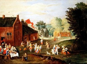 Boerenfeest in een dorp
