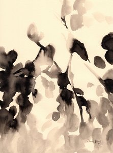 Bladeren Abstract in Inkt II, ca. 2019 door Janel Bragg