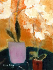 Orchideeën op groene tafel, ca.2021 door Janel Bragg