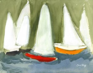 Zeilboten in de Puget Sound, c.2020 door Janel Bragg