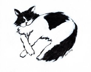 Thomas Lounging II, c. 2019 (gemengde techniek op papier) door Janel Bragg