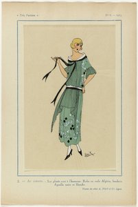 Très Parisien, 1923, No 6: 2.- AU JARDIN. Les plissés sont à l