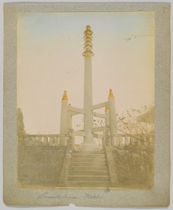 Sorento Toren, Nikko, Japan (handgekleurde zwart-wit foto) door Japanese Photographer