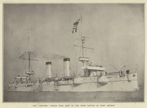 De Chitose, die deelnam aan de eerste slag bij Port Arthur door Japanese Photographer