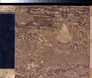 Een Lotus Soetra Handrol Frontispice Miniatuur