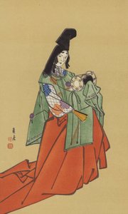 Een Shirabyoshi, in het tijdperk van de Kamakura-regering door Japanese School