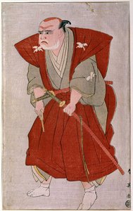 Een theateracteur Japanse prent uit de 19e eeuw. Parijs, Guimet Museum, Aziatische Kunst Museum
