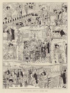 Een Engelse kerst getekend door een Japanse kunstenaar (gravure) door Japanese School