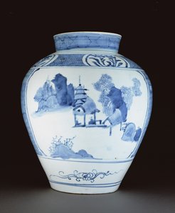 Blauw-witte vaas