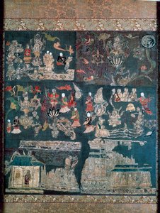 Boeddhistisch paradijs, verhaal van de Chan Mystic, Chuguji Tempel, Nara, Asuka Periode, Japanse beschaving