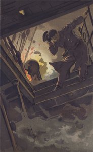 Commandant Hirose die Warrant-Officier Sugino doorzoekt