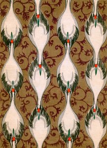 Kranen vliegen in een abstract patroon