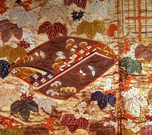 Detail van een Noh-jas (satijn)