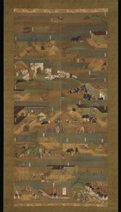 Geïllustreerde biografie van Prins Shōtoku, hangende rol, Kamakura periode