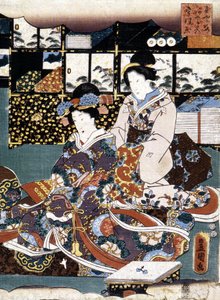 Japanse prent: twee vrouwen, n.d.