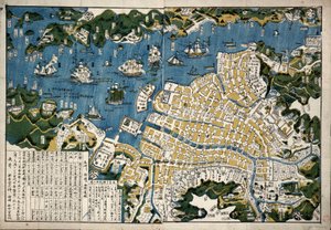Kaart van Nagasaki, Japan, c.1868