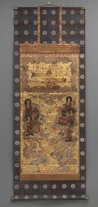 Muurschildering: Afdaling van vijfentwintig bodhisattva
