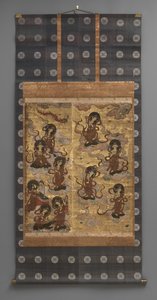 Muurschildering: Afdaling van vijfentwintig bodhisattva