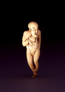 Netsuke van een paardengezicht, koepelhoofdige man, waarschijnlijk Osaka, c.1800-20