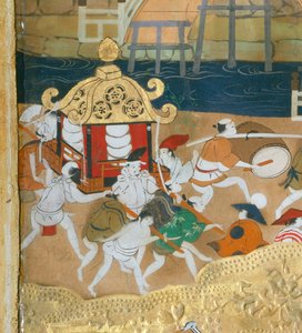 Osakazu Byobu - Japans kamerscherm met acht panelen (schilderij) door Japanese School