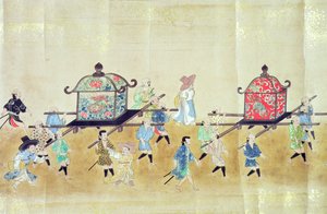 Deel van de zesde Koreaanse ambassade naar Japan ten tijde van de opvolging van Tokugawa Ietsuna in 1651, mogelijk door Kano Masunobu (1625-94) 1655-57 (rolschildering) door Japanese School