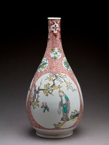 Peer-vormige flesvaas, ko-Imari aardewerk door Japanese School
