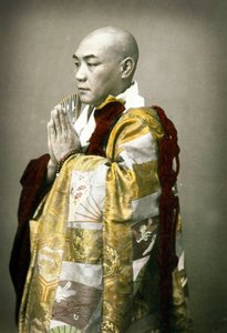 Portret van een Shinto-priester door Japanese School