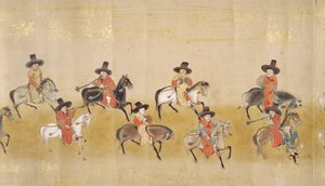 Zesde Koreaanse Ambassade naar Japan in Meireki 1 ten tijde van Tokugawa Ietsunas opvolging in 1651, mogelijk door Kano Masunobu (1625-94) (rolschildering) (detail)
