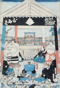 Sumo Worstelaars die een Wedstrijd Beginnen