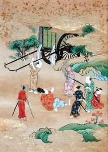 De Monnik Shogaku (1126-1235) aangevallen door Bandieten door Japanese School
