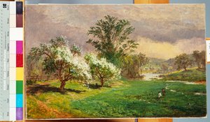 Appelbloesemtijd, 1899 door Jasper Francis Cropsey
