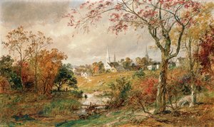 Herfstlandschap, Saugerties, 1886 door Jasper Francis Cropsey