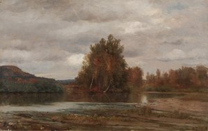 Grijze dag op de Esopus, 1882 door Jasper Francis Cropsey