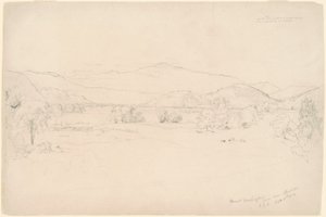Studie voor "Uitzicht op Mt. Washington" door Jasper Francis Cropsey