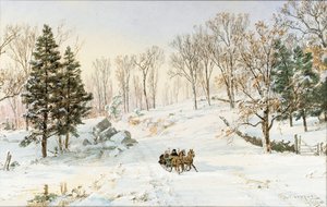 Winter op Ravensdale Road, Hastings-on-Hudson, New York, 1890