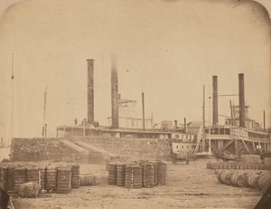 Het stoomschip Magnolia in de haven van New Orleans,1858-1861 (foto) door Jay Dearborn Edwards