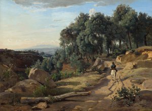 Een Uitzicht nabij Volterra door Jean-Baptiste-Camille Corot