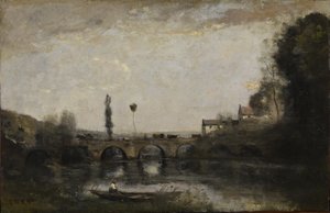 Landschap met brug door Jean-Baptiste-Camille Corot