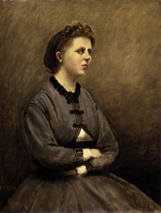 Mme de Larochenoire, vrouw van de schilder door Jean-Baptiste-Camille Corot