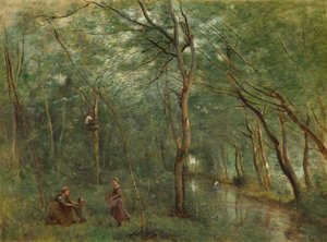De palingvangers door Jean-Baptiste-Camille Corot