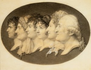 Profielportret van Augustin en zijn familie