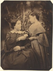 Portret van vrouw en kind,1855 (foto) door Jean-Baptiste Frenet