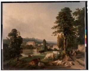 Landschap met koeien