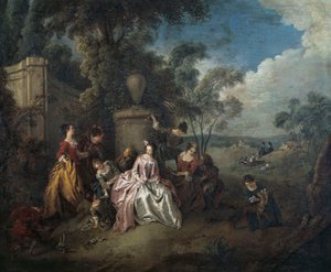 Ontmoeting in het park door Jean Baptiste Joseph Pater