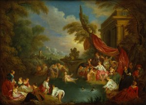 De Zwemmers door Jean Baptiste Joseph Pater
