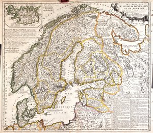 Denemarken, Noorwegen, Zweden, Finland, noordwest Rusland, Estland, Letland, Litouwen, noord Polen door Jean Baptiste Nolin
